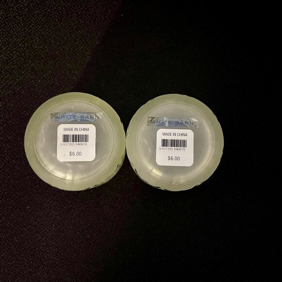 NWT - 2 Green geometric pattern tea light candleholders with tea lights - Picture 9 of 9